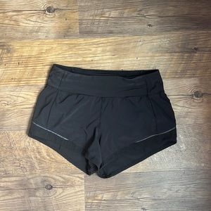 Lululemon black running shorts, size 4
